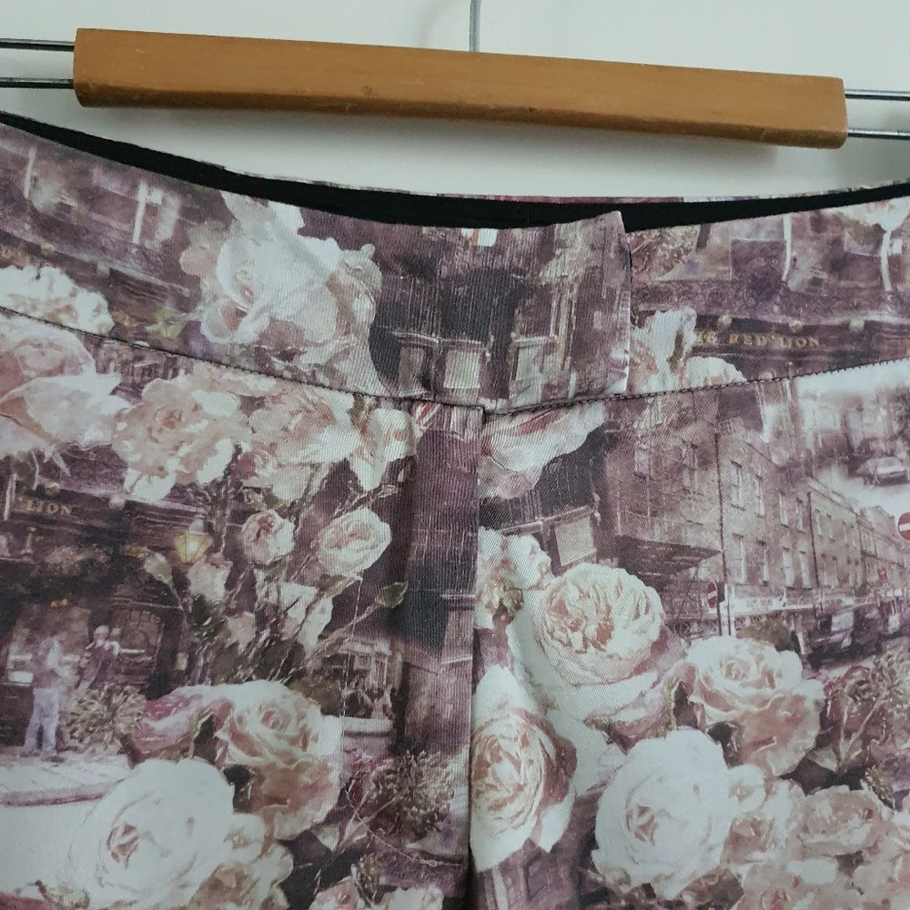 Ben Sherman Dusty Pink Floral Women's Tapered Pants Size 12 - Picture 6 of 8